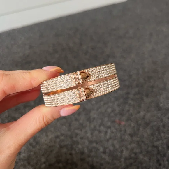 Swarovski rose gold studded bangle - Picture 2 of 5